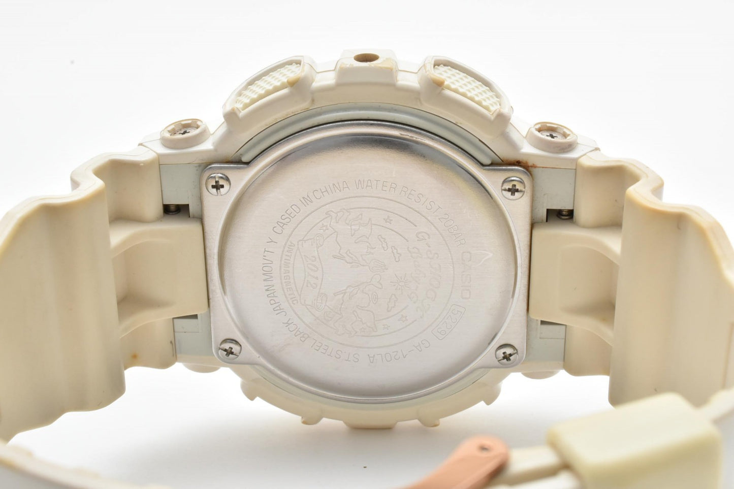 CASIO G-SHOCK GA-120LA アナデジ クォーツ 腕時計 ホワイト 樹脂ベルト メンズ 箱付