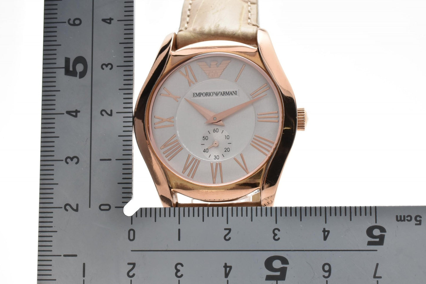 EMPORIO ARMANI エンポリオ アルマーニ AR1670 メンズ クオーツ 腕時計 ローマンインデックス GPケース レザーベルト シルバー文字盤