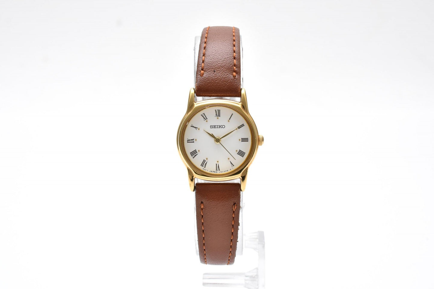 セイコー SEIKO V701-A110 レディース 腕時計 クオーツ ホワイト文字盤 ローマンインデックス レザーベルト