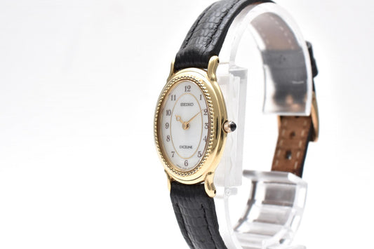 セイコー SEIKO EXCELINE 1F20-6A4A レディース 腕時計 エクセリーヌ オーバルケース ホワイト文字盤 クオーツ レザーベルト