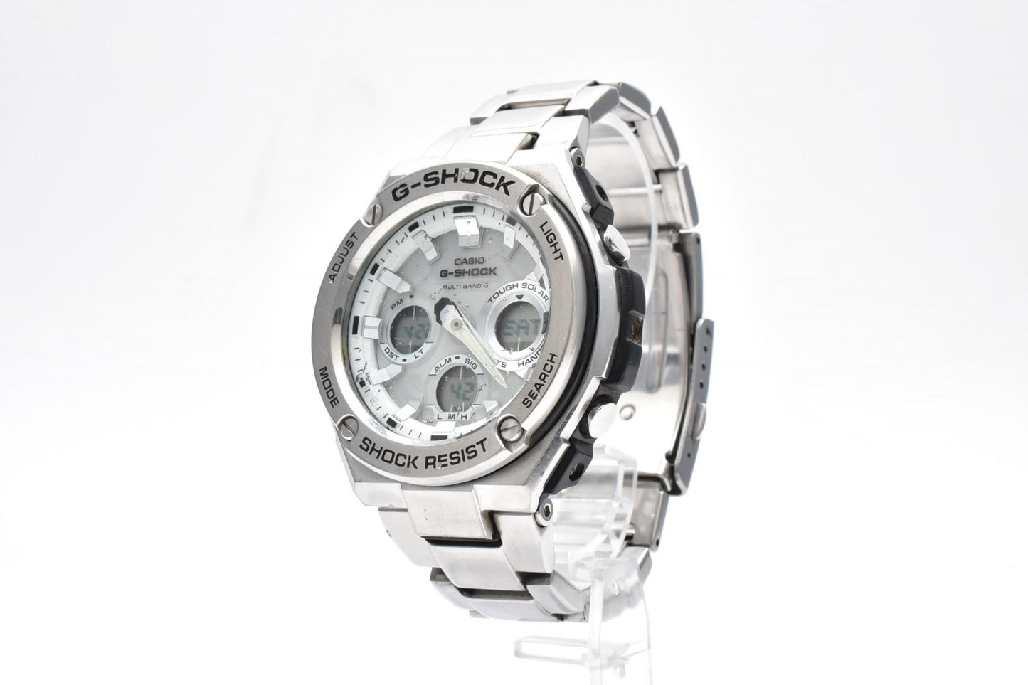カシオ CASIO G-SHOCK GST-W110D G-STEEL 電波ソーラー メンズ 腕時計 ホワイト文字盤