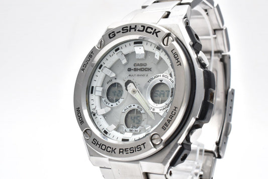 カシオ CASIO G-SHOCK GST-W110D G-STEEL 電波ソーラー メンズ 腕時計 ホワイト文字盤