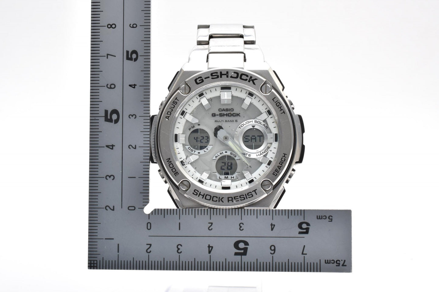 カシオ CASIO G-SHOCK GST-W110D G-STEEL 電波ソーラー メンズ 腕時計 ホワイト文字盤