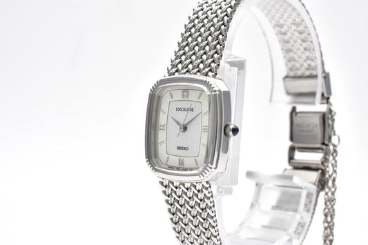 セイコー SEIKO Exceline 7321-6600 レディース クォーツ 腕時計 シルバー メッシュブレス