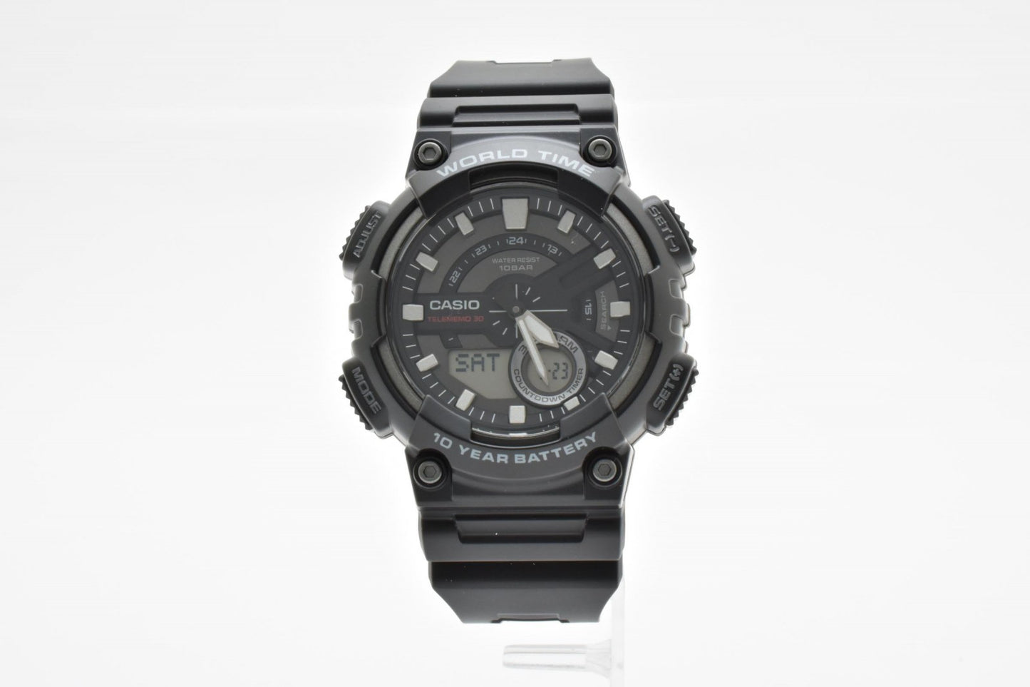 カシオ CASIO AEQ-110 アナデジ メンズ 腕時計 ブラック 樹脂ベルト スポーツウォッチ 箱付