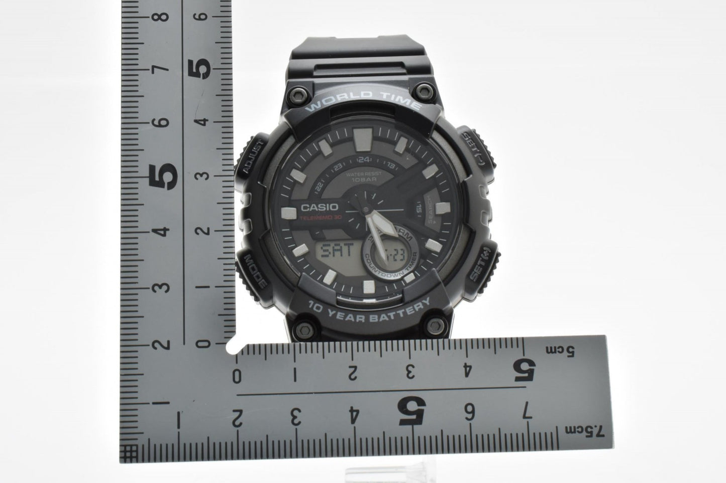 カシオ CASIO AEQ-110 アナデジ メンズ 腕時計 ブラック 樹脂ベルト スポーツウォッチ 箱付