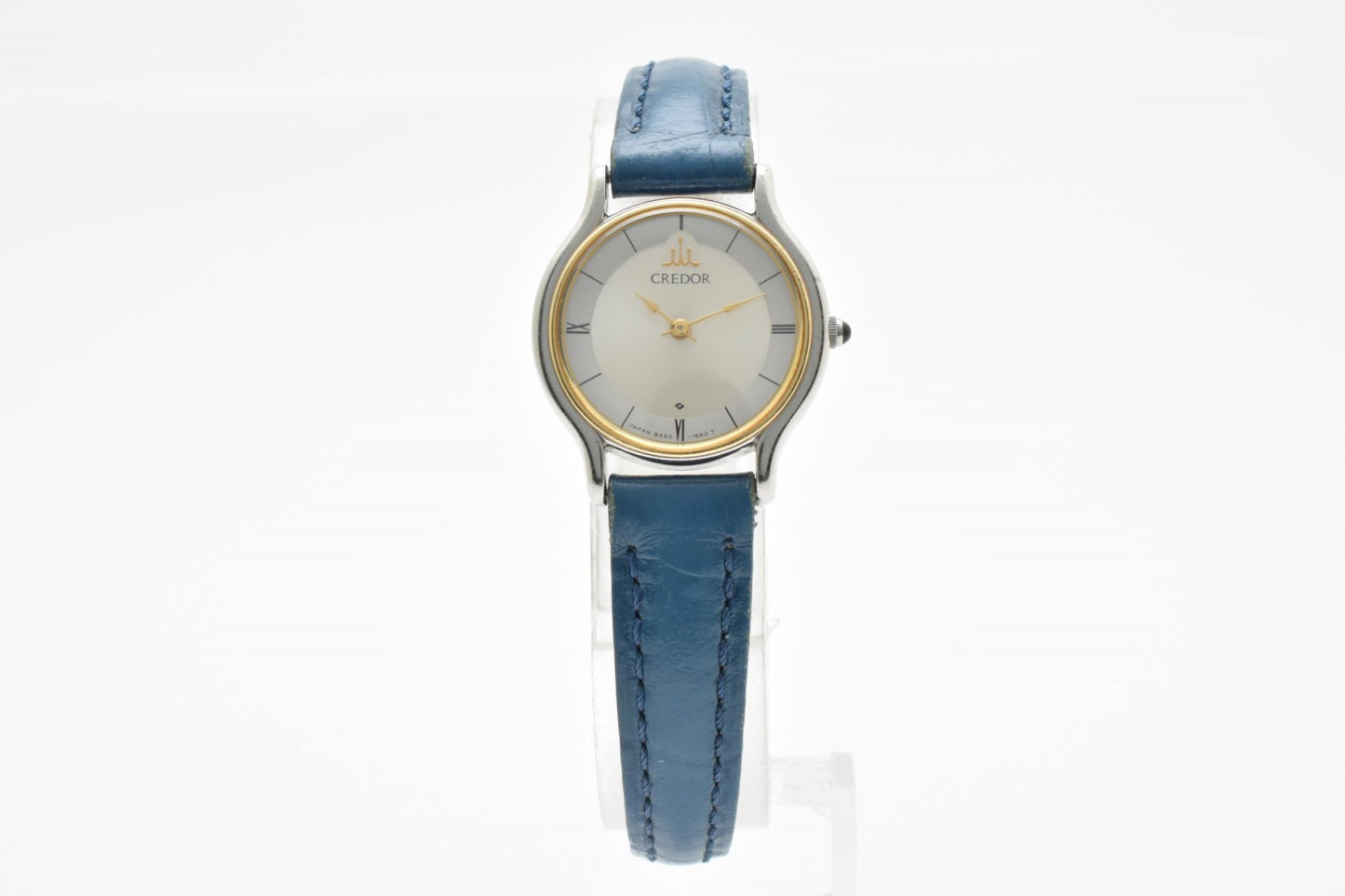 セイコー SEIKO CREDOR 8420-0150 レディース 腕時計 18KTベゼル クオーツ シルバー文字盤 クレドール