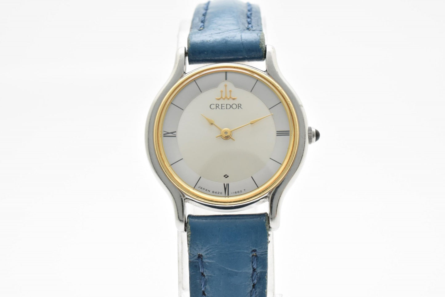 セイコー SEIKO CREDOR 8420-0150 レディース 腕時計 18KTベゼル クオーツ シルバー文字盤 クレドール