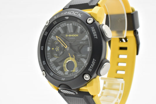 カシオ CASIO G-SHOCK GA-2000 メンズ 腕時計 アナデジ カーボンコア ブラック イエロー Gショック