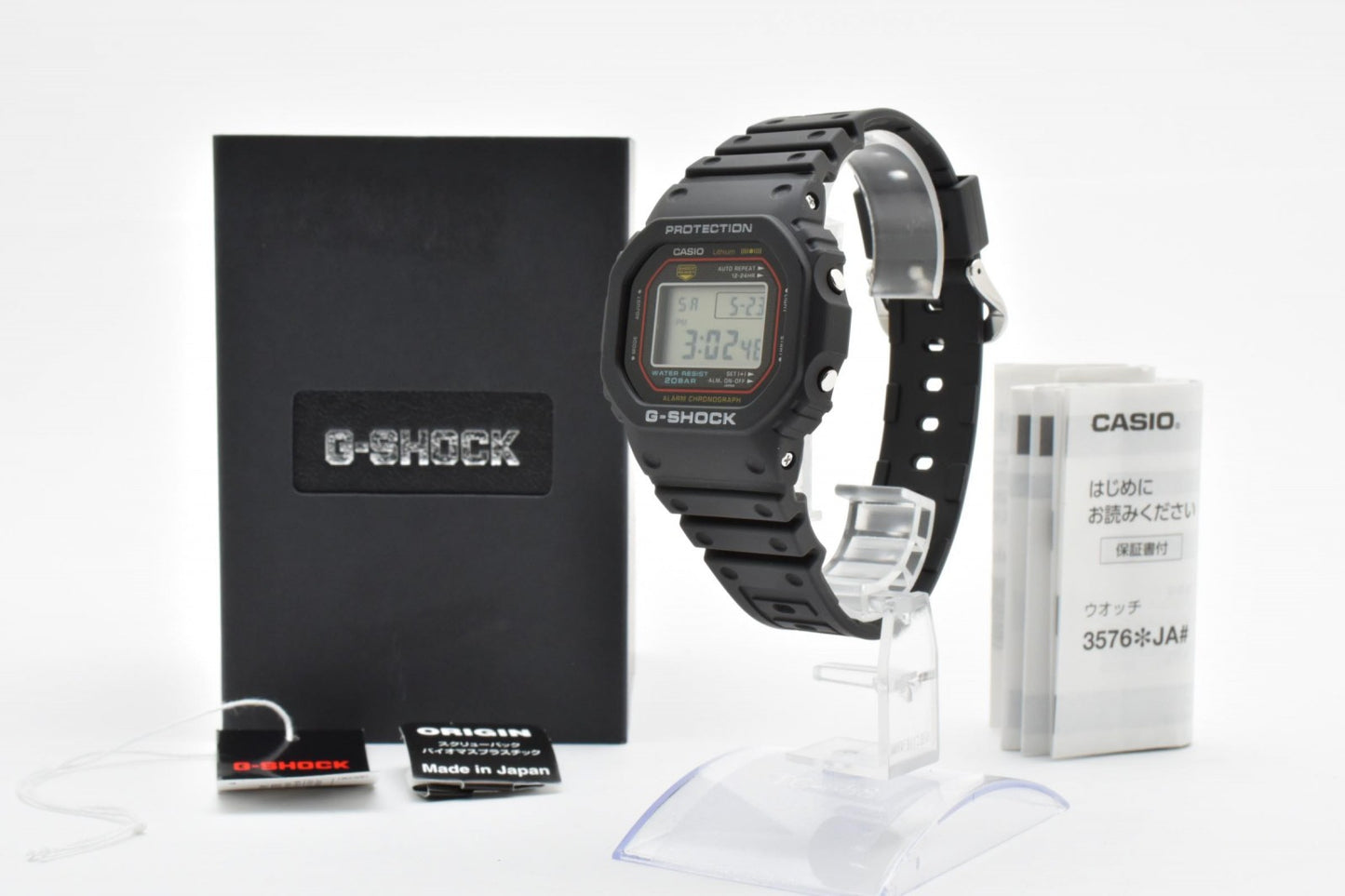 カシオ CASIO G-SHOCK DW-5000R デジタルウォッチ メンズ 腕時計 スクエアフェイス ブラック 樹脂ベルト 箱付