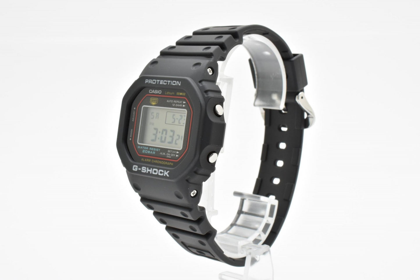 カシオ CASIO G-SHOCK DW-5000R デジタルウォッチ メンズ 腕時計 スクエアフェイス ブラック 樹脂ベルト 箱付