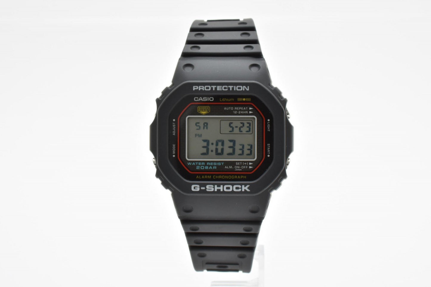 カシオ CASIO G-SHOCK DW-5000R デジタルウォッチ メンズ 腕時計 スクエアフェイス ブラック 樹脂ベルト 箱付