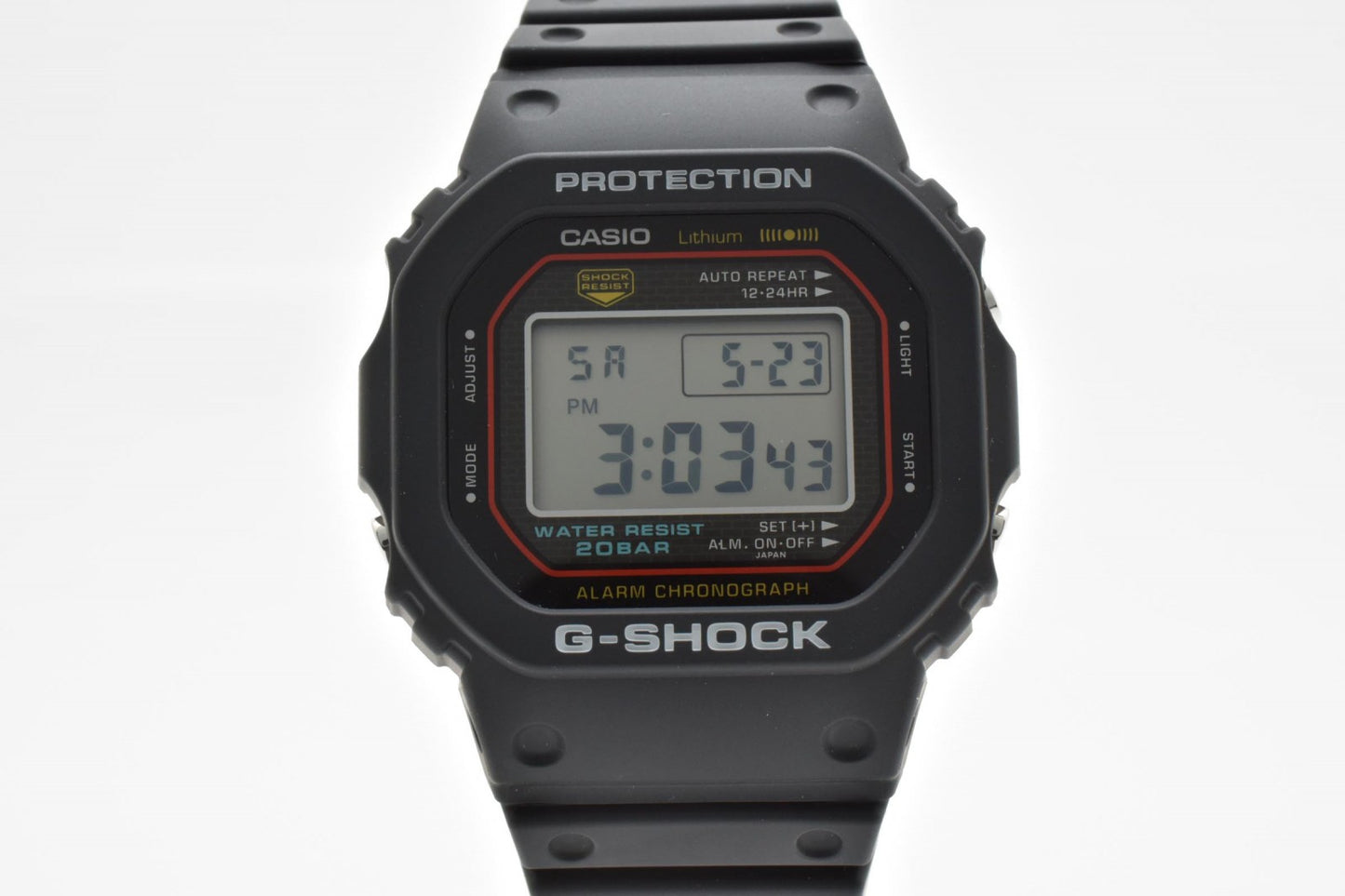 カシオ CASIO G-SHOCK DW-5000R デジタルウォッチ メンズ 腕時計 スクエアフェイス ブラック 樹脂ベルト 箱付