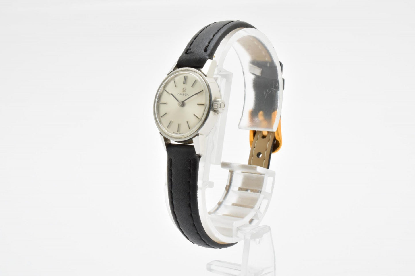 OMEGA シーマスター 手巻き レディース 腕時計 シルバー文字盤 ヴィンテージ レザーベルト オメガ