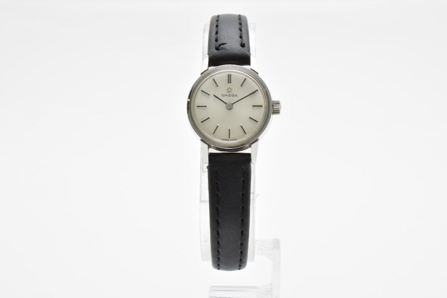 OMEGA シーマスター 手巻き レディース 腕時計 シルバー文字盤 ヴィンテージ レザーベルト オメガ