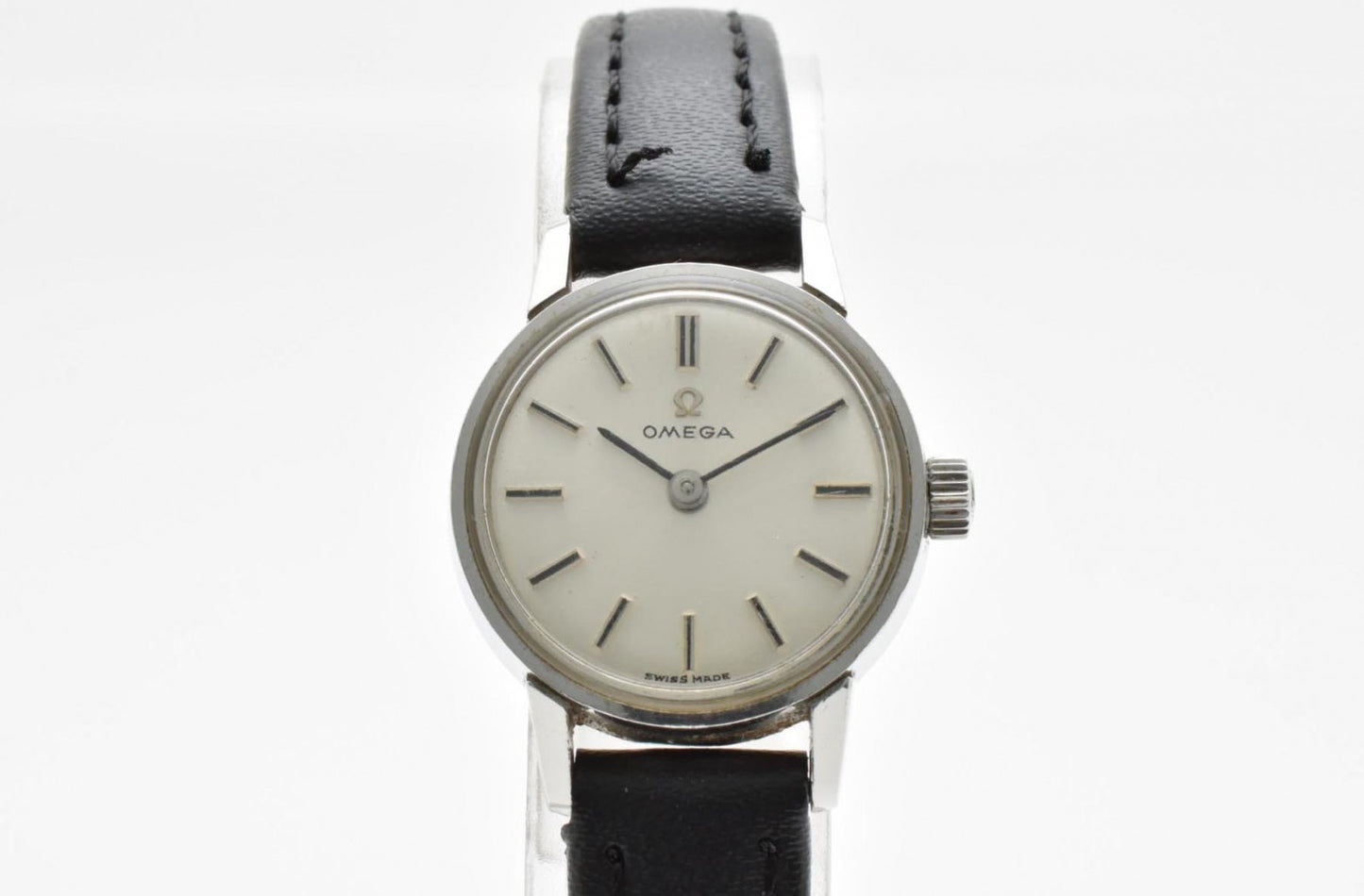OMEGA シーマスター 手巻き レディース 腕時計 シルバー文字盤 ヴィンテージ レザーベルト オメガ