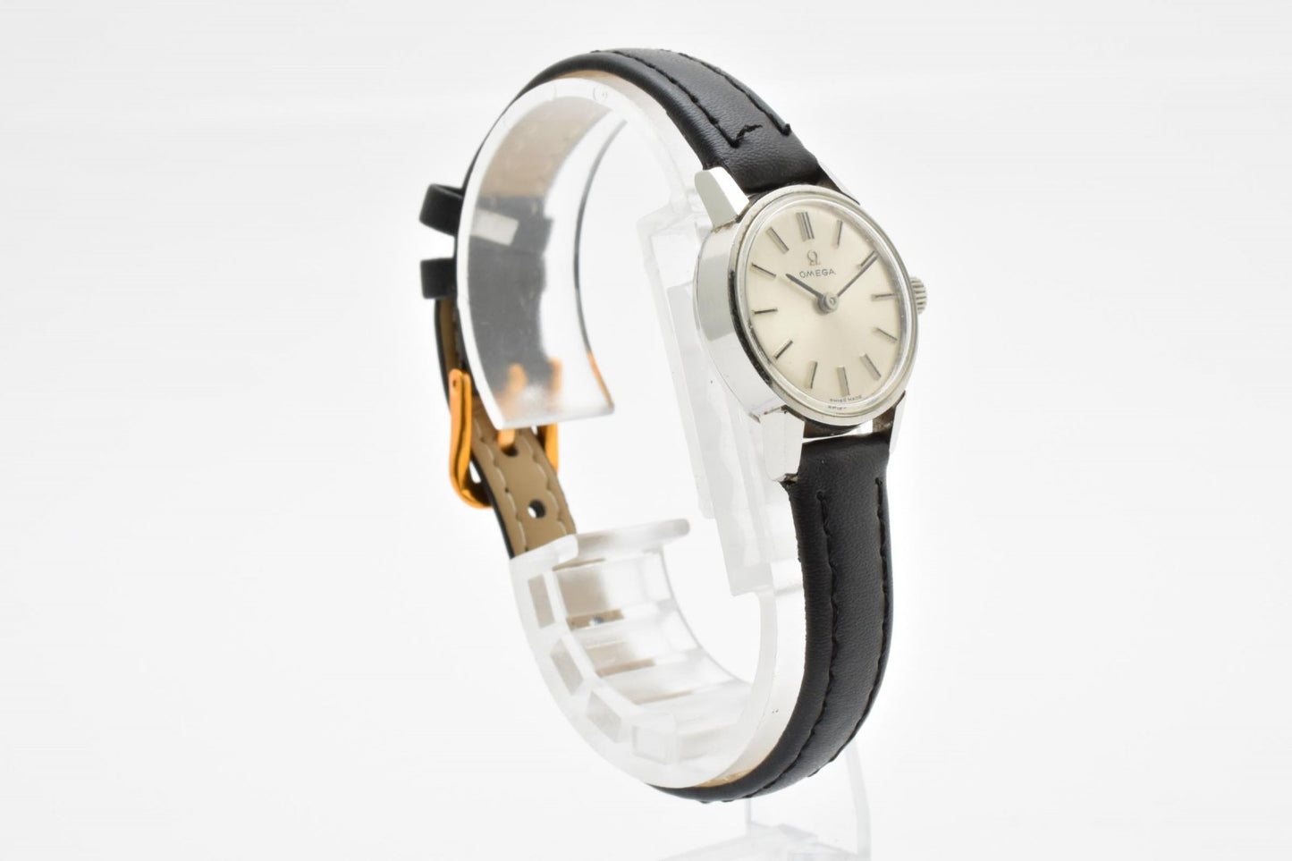 OMEGA シーマスター 手巻き レディース 腕時計 シルバー文字盤 ヴィンテージ レザーベルト オメガ