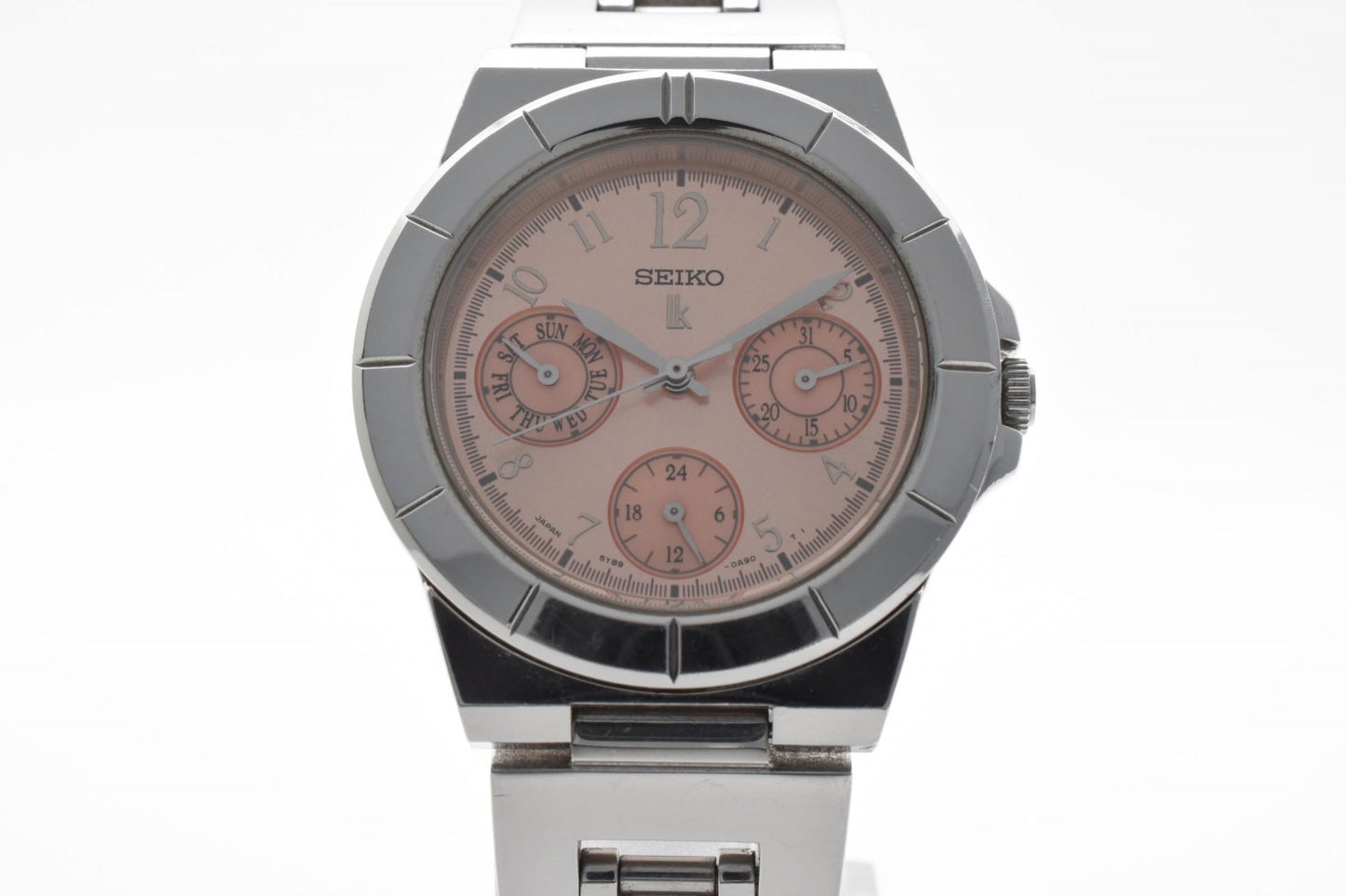 SEIKO セイコー ルキア 5Y89-0B30 クオーツ レディース 腕時計 ピンクゴールド文字盤 ステンレススチール デイト マルチカレンダー