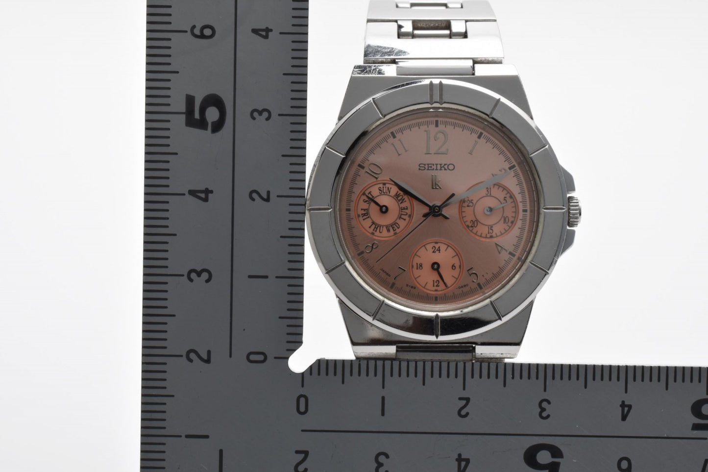 SEIKO セイコー ルキア 5Y89-0B30 クオーツ レディース 腕時計 ピンクゴールド文字盤 ステンレススチール デイト マルチカレンダー