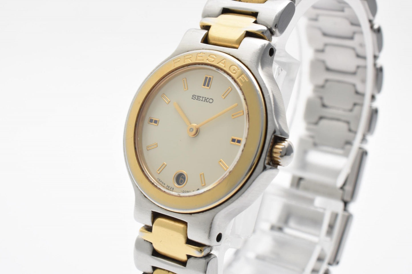 SEIKO セイコー プレサージュ 3E29-0050 クオーツ レディース 腕時計 アイボリー文字盤 コンビカラー ステンレススチール ドレスウォッチ