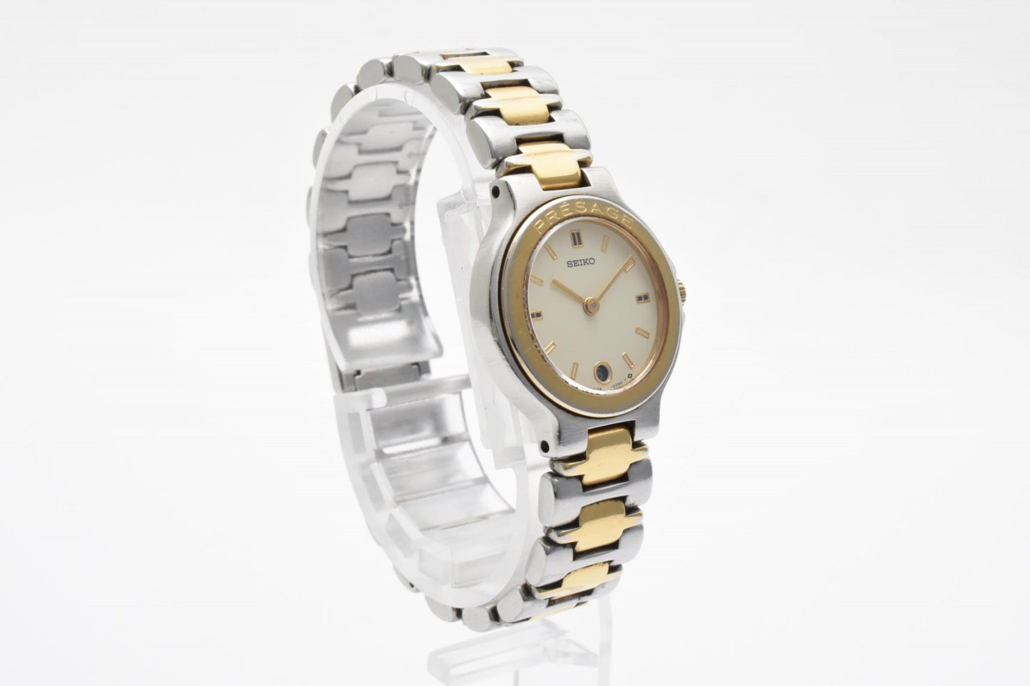 SEIKO セイコー プレサージュ 3E29-0050 クオーツ レディース 腕時計 アイボリー文字盤 コンビカラー ステンレススチール ドレスウォッチ