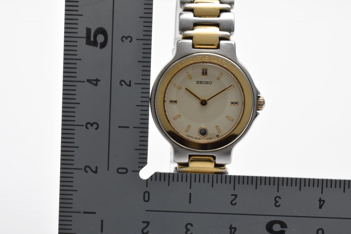SEIKO セイコー プレサージュ 3E29-0050 クオーツ レディース 腕時計 アイボリー文字盤 コンビカラー ステンレススチール ドレスウォッチ
