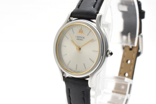 SEIKO セイコー クレドール 4J81-0A40 クオーツ レディース 腕時計 シルバー文字盤 レザーベルト ドレスウォッチ 1990年代