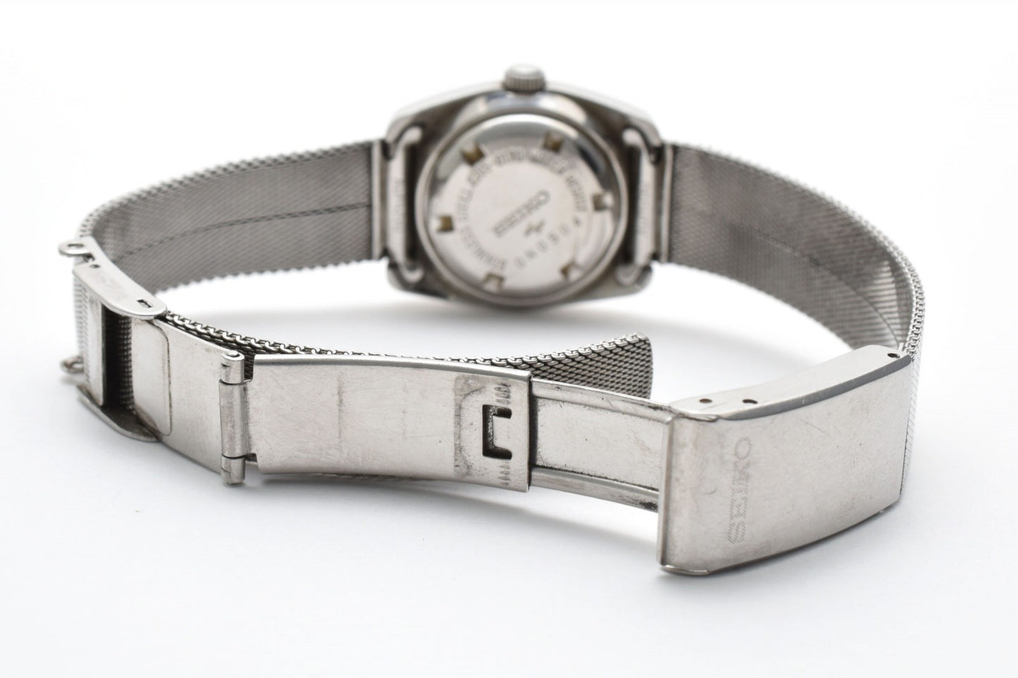 SEIKO セイコー 0N0504 自動巻 レディース 腕時計 ホワイト文字盤 デイト ステンレス メッシュブレス ヴィンテージ 箱付