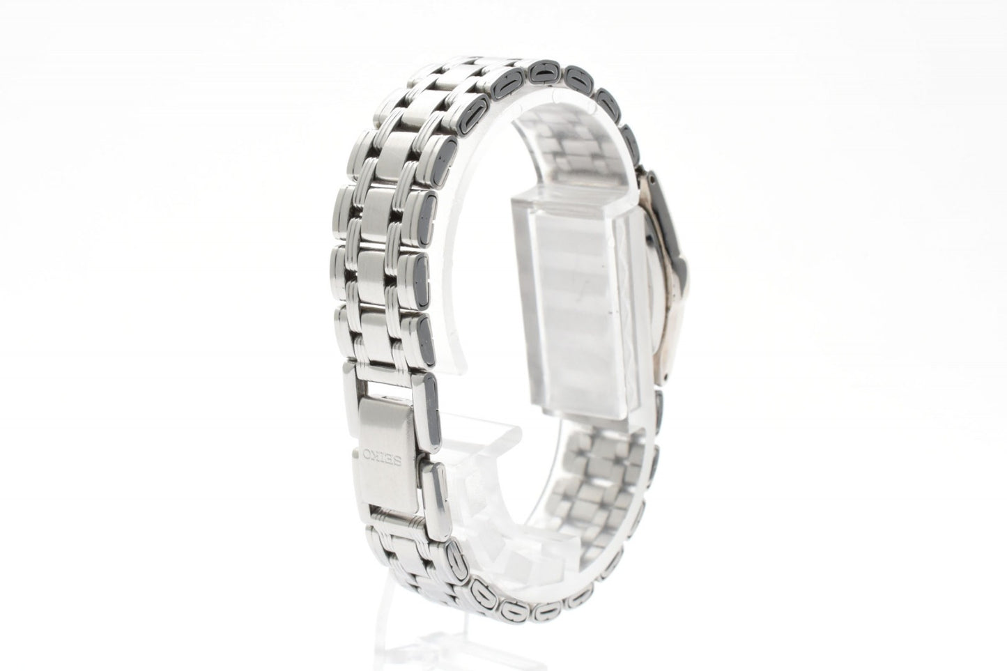SEIKO セイコー V401-6250 クオーツ レディース 腕時計 ホワイト文字盤 スクエアケース ステンレススチール ブレスレット 1990年代