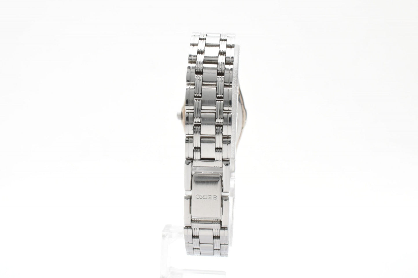 SEIKO セイコー V401-6250 クオーツ レディース 腕時計 ホワイト文字盤 スクエアケース ステンレススチール ブレスレット 1990年代