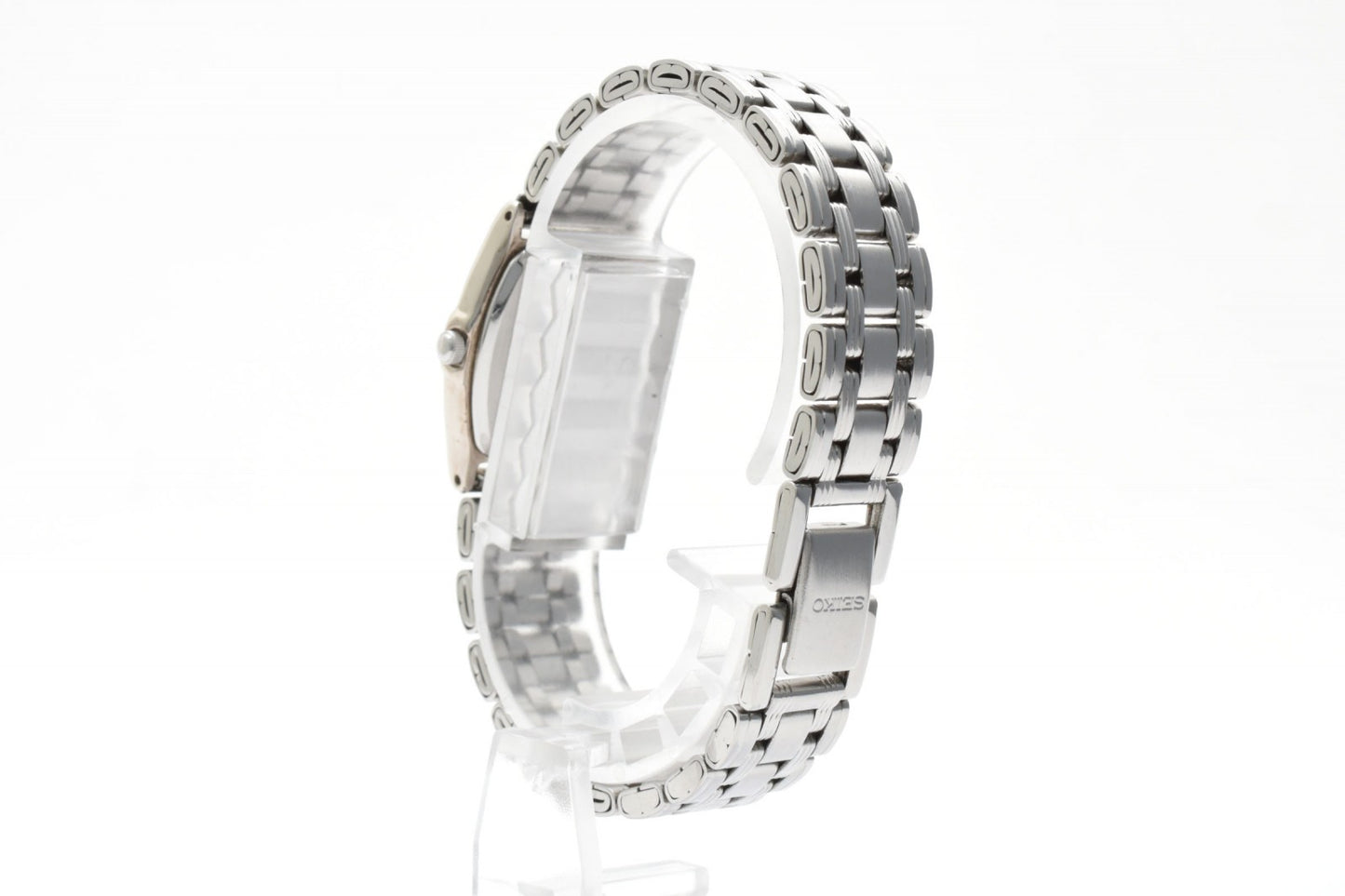 SEIKO セイコー V401-6250 クオーツ レディース 腕時計 ホワイト文字盤 スクエアケース ステンレススチール ブレスレット 1990年代