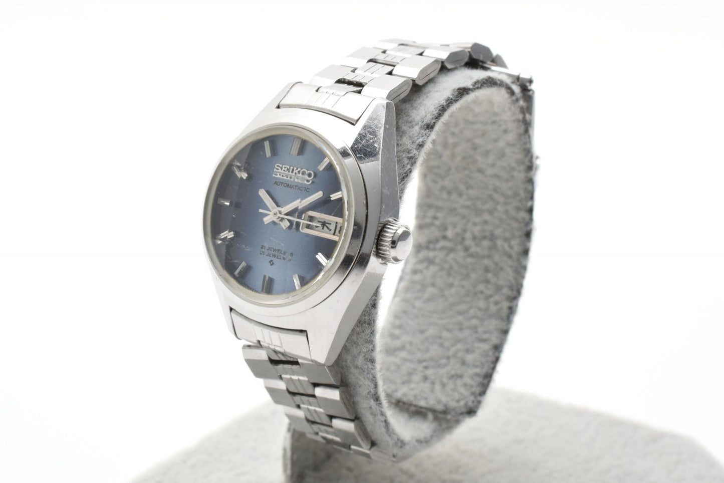 SEIKO セイコー 2706-0170 自動巻 レディース 腕時計 ブルー文字盤 デイデイト ステンレススチール ヴィンテージ 1970年代