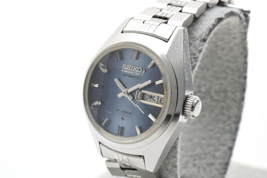 SEIKO セイコー 2706-0170 自動巻 レディース 腕時計 ブルー文字盤 デイデイト ステンレススチール ヴィンテージ 1970年代