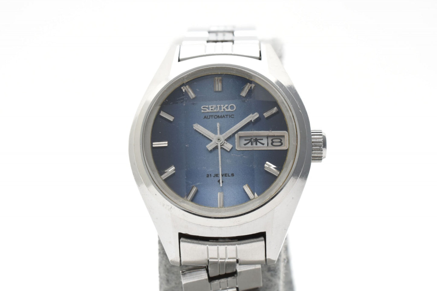 SEIKO セイコー 2706-0170 自動巻 レディース 腕時計 ブルー文字盤 デイデイト ステンレススチール ヴィンテージ 1970年代