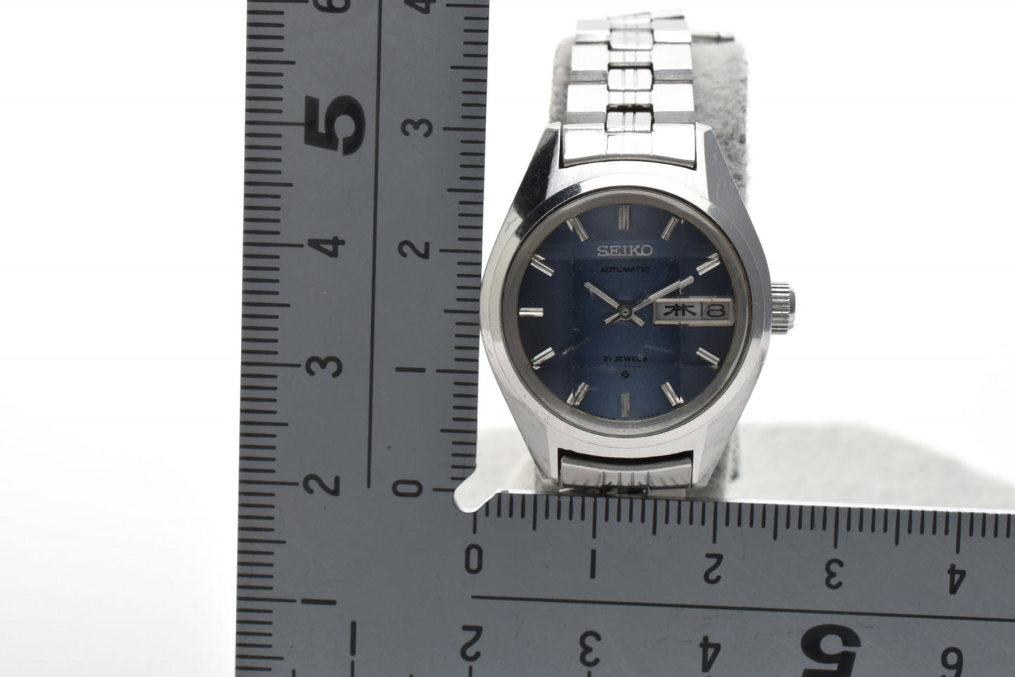 SEIKO セイコー 2706-0170 自動巻 レディース 腕時計 ブルー文字盤 デイデイト ステンレススチール ヴィンテージ 1970年代