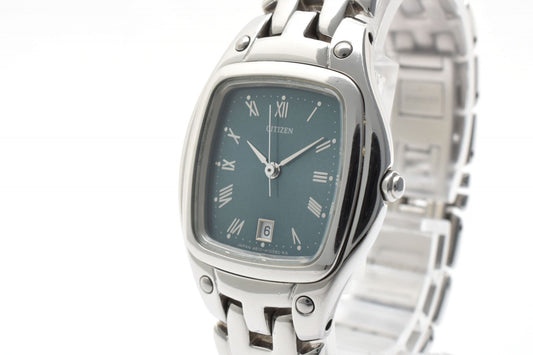 CITIZEN シチズン 4813-H06964 エコドライブ ソーラー レディース 腕時計 グリーン文字盤 ローマンインデックス ステンレススチール