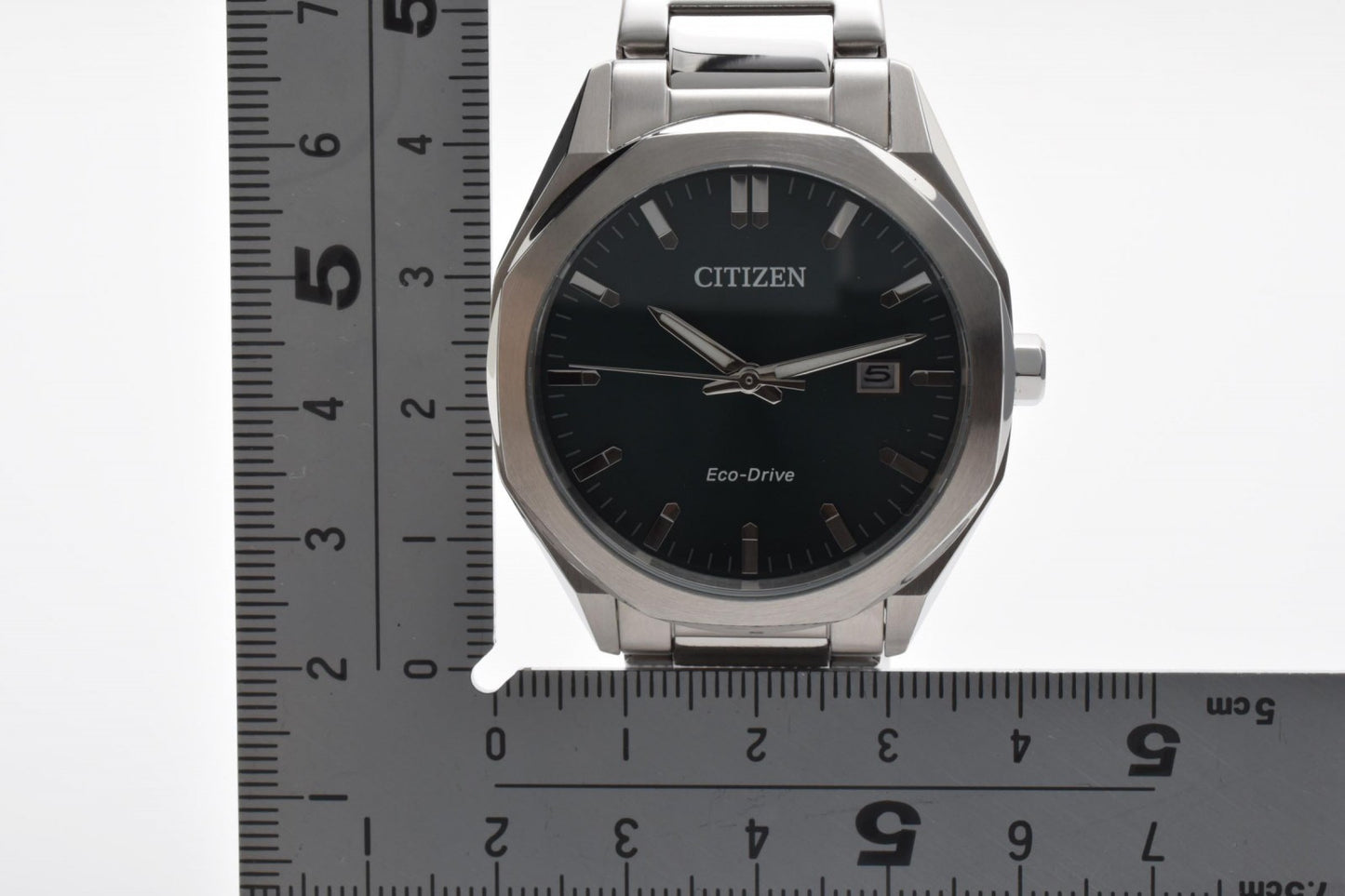 CITIZEN シチズン エコドライブ E111-008TT01 ソーラー メンズ 腕時計 グリーン文字盤 デイト ステンレススチール 箱付 保証書付