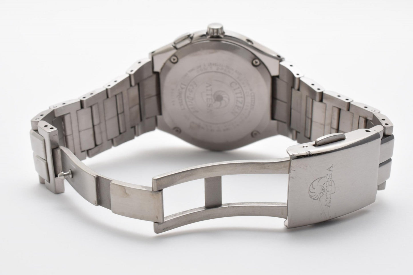 CITIZEN シチズン アテッサ H106-T010407 電波ソーラー チタン メンズ 腕時計 ブラック文字盤 エコドライブ デイト 箱付 説明書付