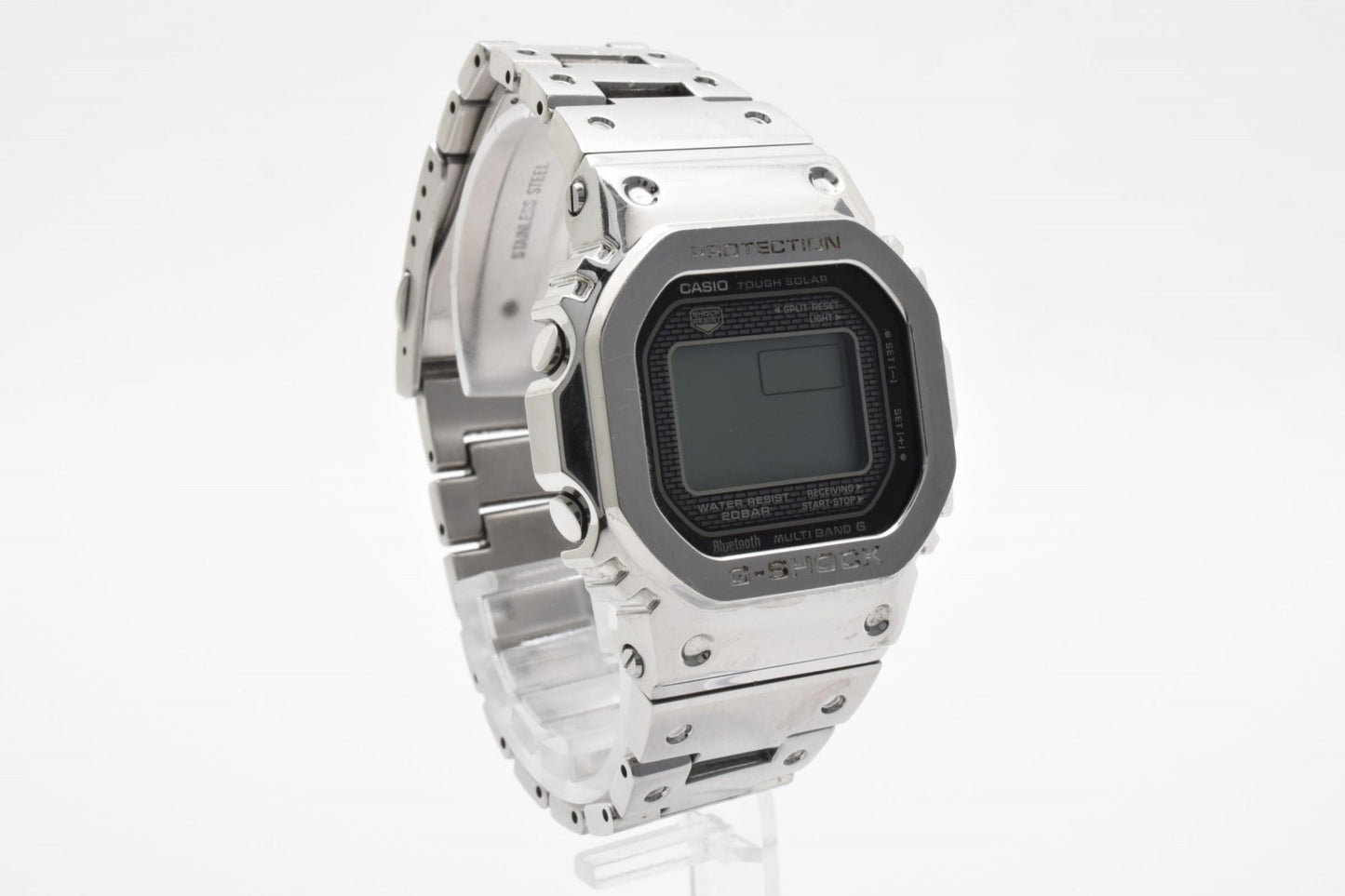 CASIO カシオ G-SHOCK GMW-B5000 フルメタル 電波ソーラー デジタル メンズ 腕時計 スクエア ステンレススチール 箱付 説明書付