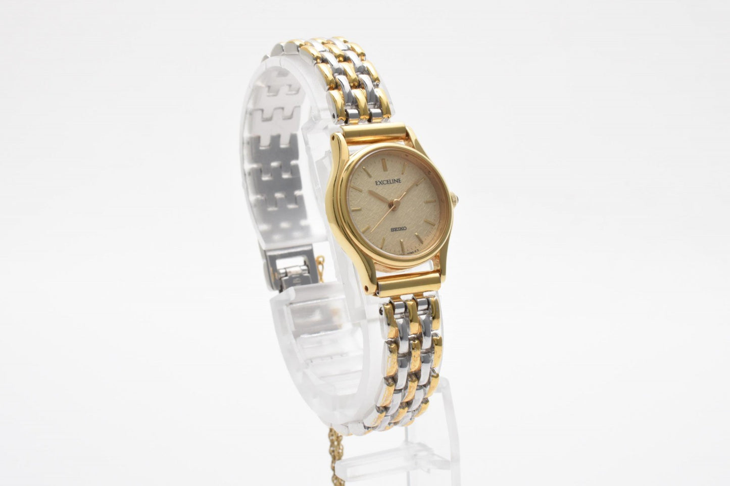 SEIKO セイコー エクセリーヌ 4N21-0390 クオーツ レディース 腕時計 ゴールド文字盤 ステンレススチール ドレスウォッチ 1990年代