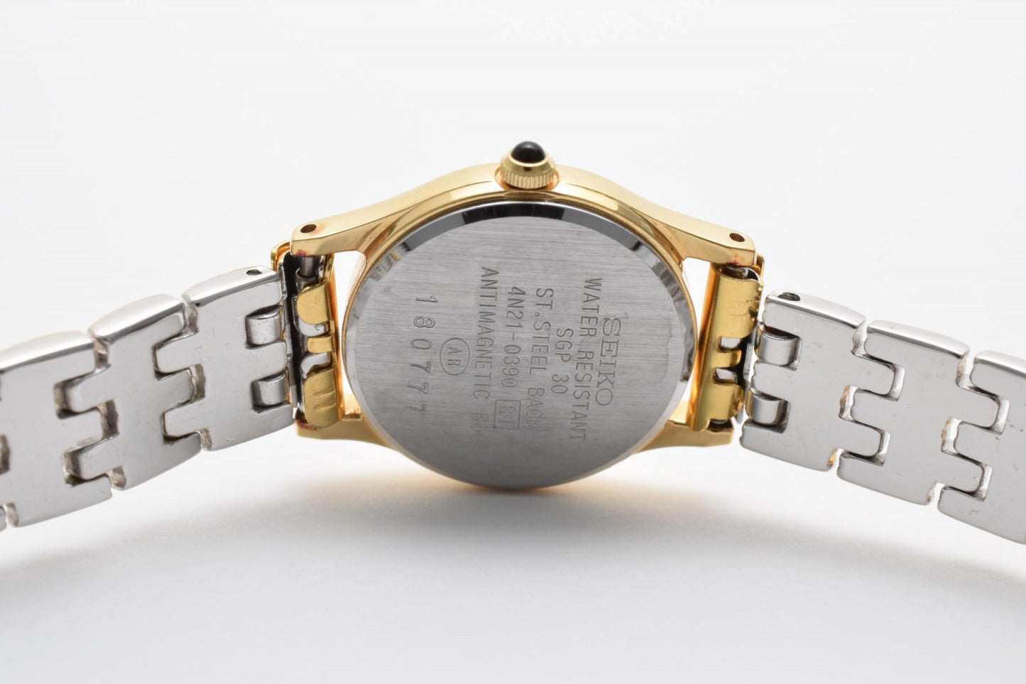 SEIKO セイコー エクセリーヌ 4N21-0390 クオーツ レディース 腕時計 ゴールド文字盤 ステンレススチール ドレスウォッチ 1990年代
