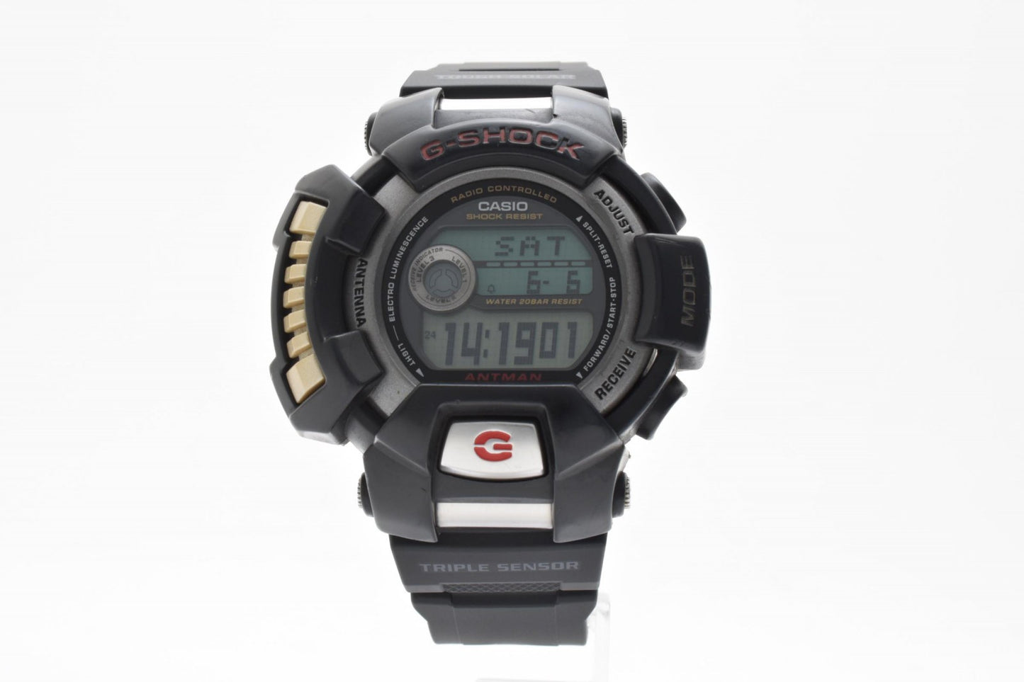 CASIO カシオ G-SHOCK GW-100 電波ソーラー デジタル メンズ 腕時計 ブラック液晶 ステンレス 樹脂ベルト ビッグケース