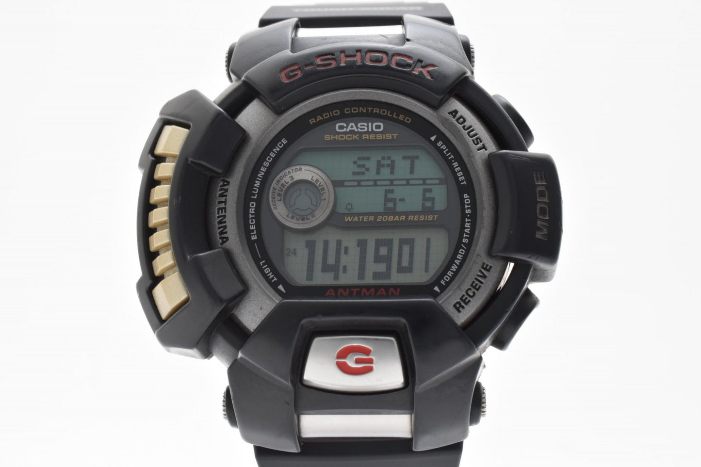 CASIO カシオ G-SHOCK GW-100 電波ソーラー デジタル メンズ 腕時計 ブラック液晶 ステンレス 樹脂ベルト ビッグケース