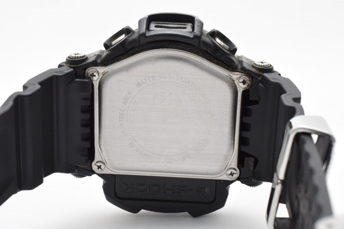 CASIO カシオ G-SHOCK GW-100 電波ソーラー デジタル メンズ 腕時計 ブラック液晶 ステンレス 樹脂ベルト ビッグケース