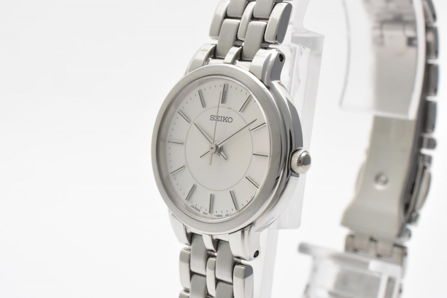 SEIKO セイコー 1N01-0AP0 クオーツ レディース 腕時計 ホワイト文字盤 ステンレススチール ドレスウォッチ 1990年代