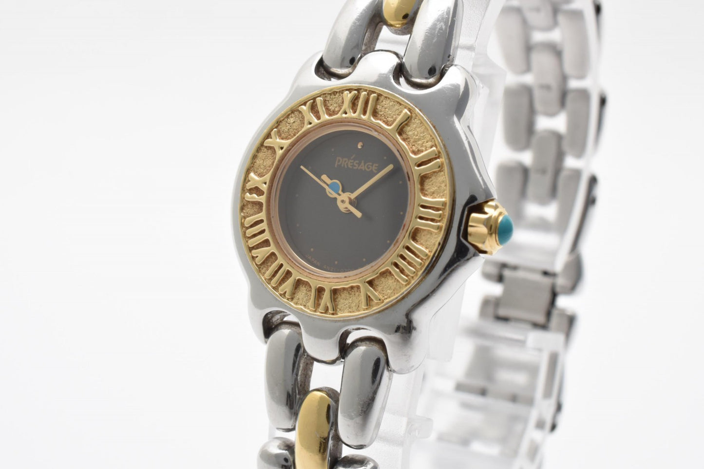 SEIKO セイコー プレサージュ 4N21-0300 クオーツ レディース 腕時計 ブラック文字盤 ローマンインデックス コンビカラー ステンレス ドレスウォッチ