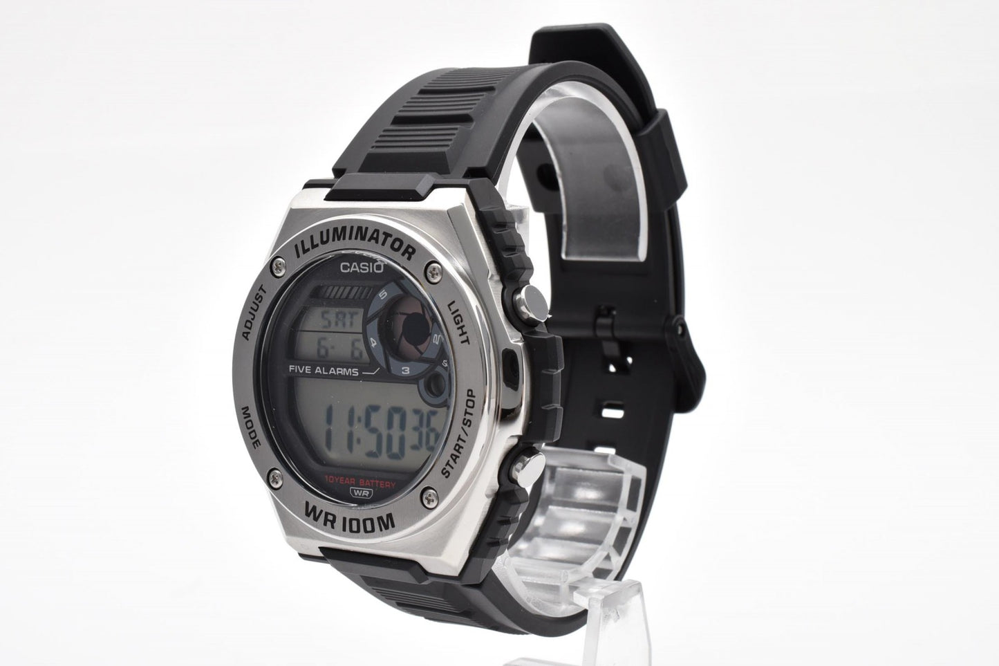 CASIO カシオ MWD-100H イルミネーター デジタル クオーツ メンズ 腕時計 ブラック液晶 100m防水 樹脂ベルト