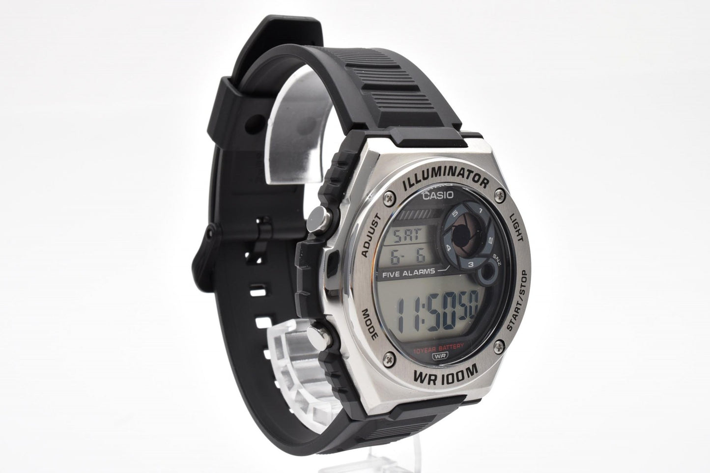 CASIO カシオ MWD-100H イルミネーター デジタル クオーツ メンズ 腕時計 ブラック液晶 100m防水 樹脂ベルト