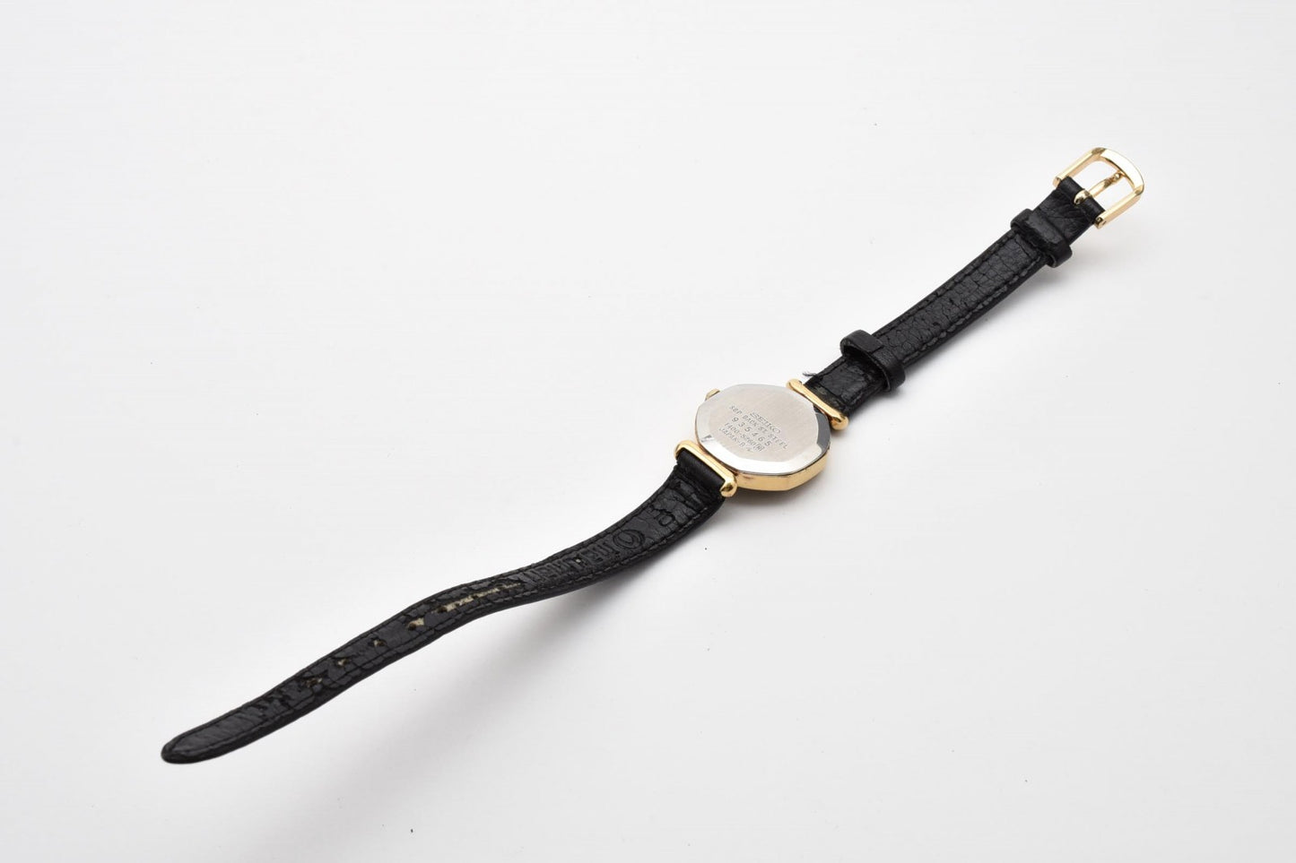 SEIKO セイコー ソシエ 1400-5260 クオーツ レディース 腕時計 ブラック文字盤 ゴールドカラー レザーベルト ドレスウォッチ 1980年代