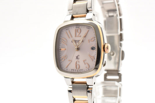 CITIZEN シチズン xC クロスシー H058-T018629 電波ソーラー レディース 腕時計 ピンク文字盤 アラビアインデックス トノーケース